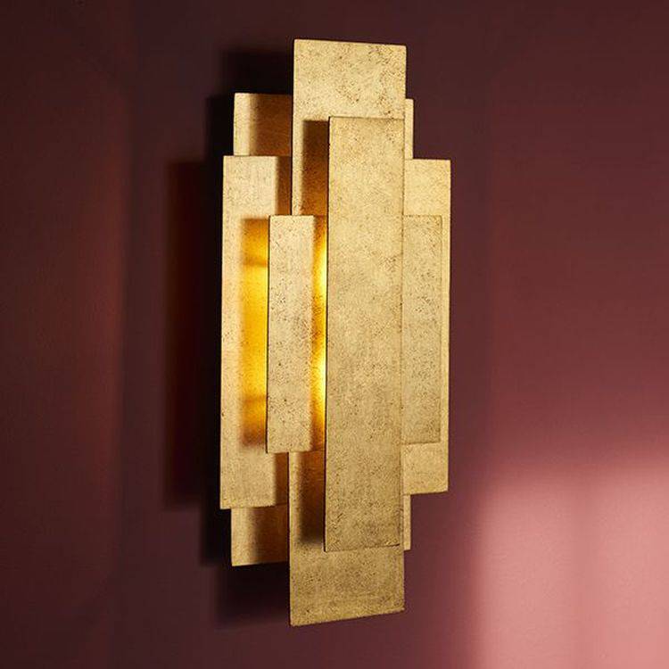 Yare 2Lt Wall Light Antique Gold Leaf - Comet Lighting