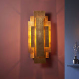 Yare 2Lt Wall Light Antique Gold Leaf - Comet Lighting