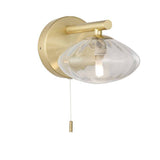 Yarqon Wall Light Brushed Gold w/ Ribbed Glass - Comet Lighting