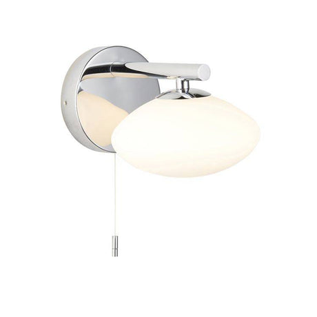 Yarqon Wall Light Chrome w/ Opal Glass - Comet Lighting