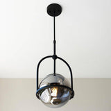 Yonne Pendant Ceiling Light Matt Black w/ Grey Tinted Glass - Comet Lighting