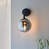 Yonne Wall Light Matt Black w/ Grey Tinted Glass - Comet Lighting