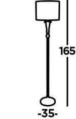 Oscar Floor Lamp - Antique Brass Metal & Linen - Comet Lighting