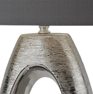 Searchlight Artisan 1Lt Chrome Oval Base Table Lamp - Comet Lighting