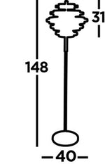 Filleigh 5Lt LED Floor Lamp Black/Gold Leaf - Comet Lighting