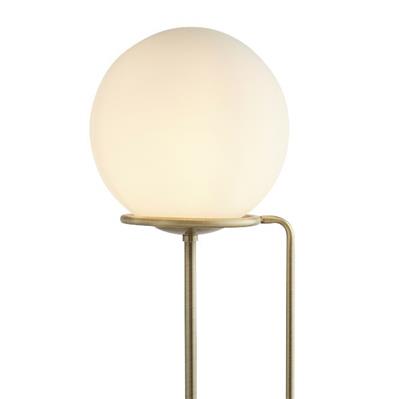 Searchlight 1 Light Floor Lamp Brass Opal White Glass Shade