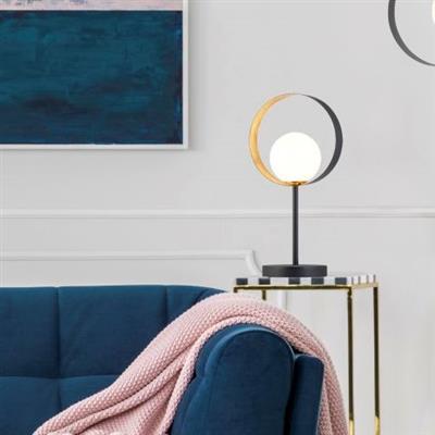 Tedburn 1Lt Table Lamp Black/Gold - Comet Lighting