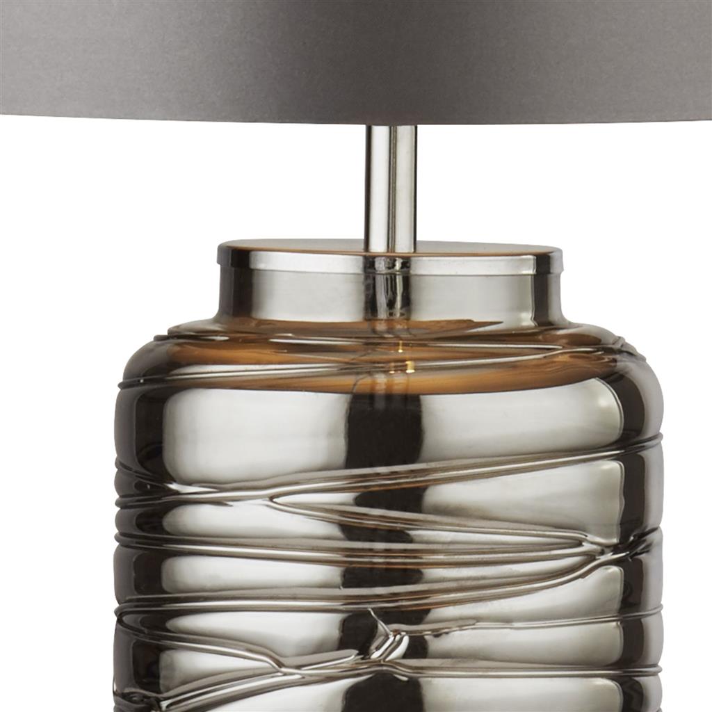 Tableau Table Lamp Smoked Glass w/ Grey Shade - Comet Lighting