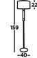 Plaford Floor Lamp Chrome/Glass w/ Black Shade Silver Inner