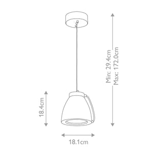Europa 1 Light Small LED Pendant - Comet Lighting