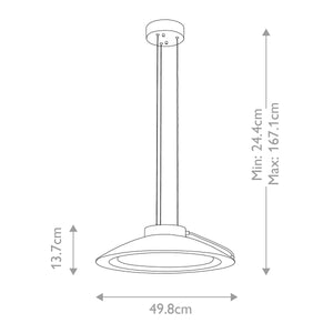 Europa 1 Light Large LED Pendant - Comet Lighting