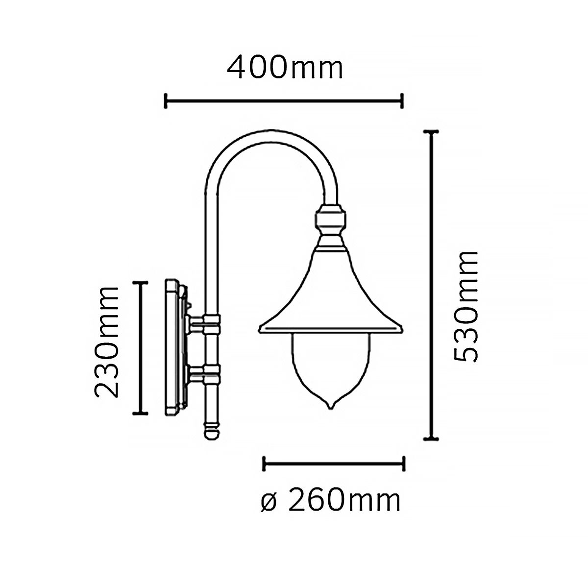Firenze 1 Light Wall Lantern - Black - Comet Lighting