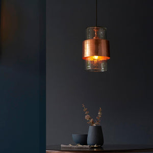 Spree Pendant Ceiling Light Copper Hammered