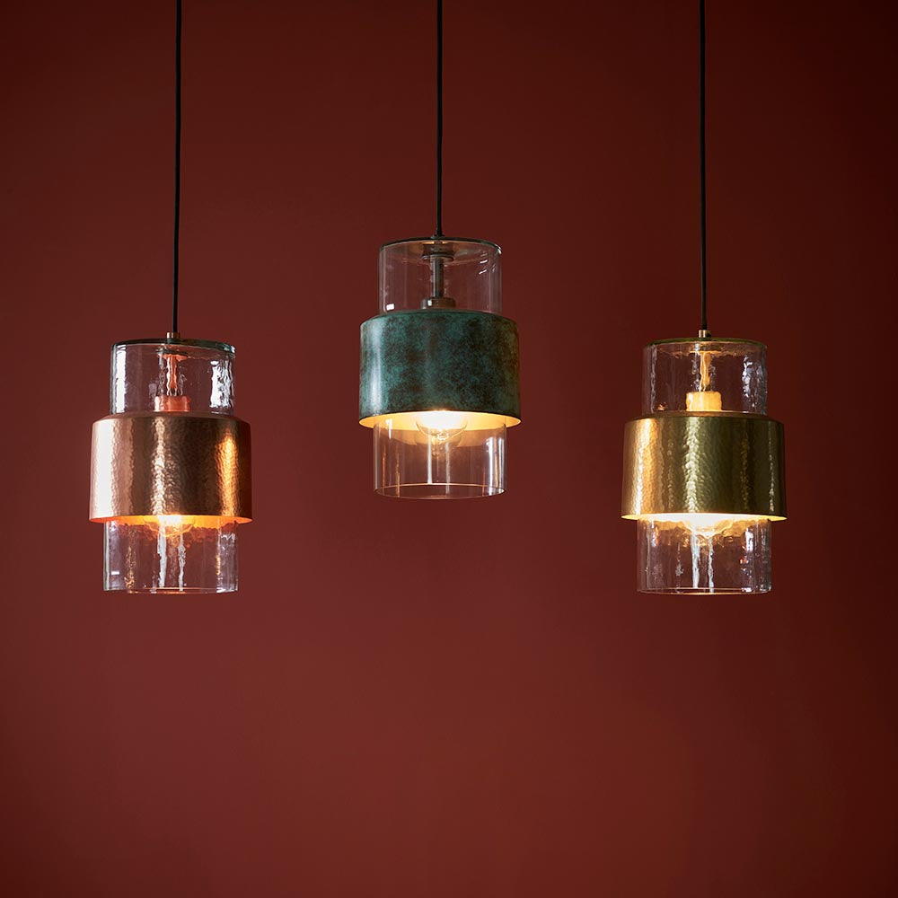 Spree Pendant Ceiling Light Copper Hammered