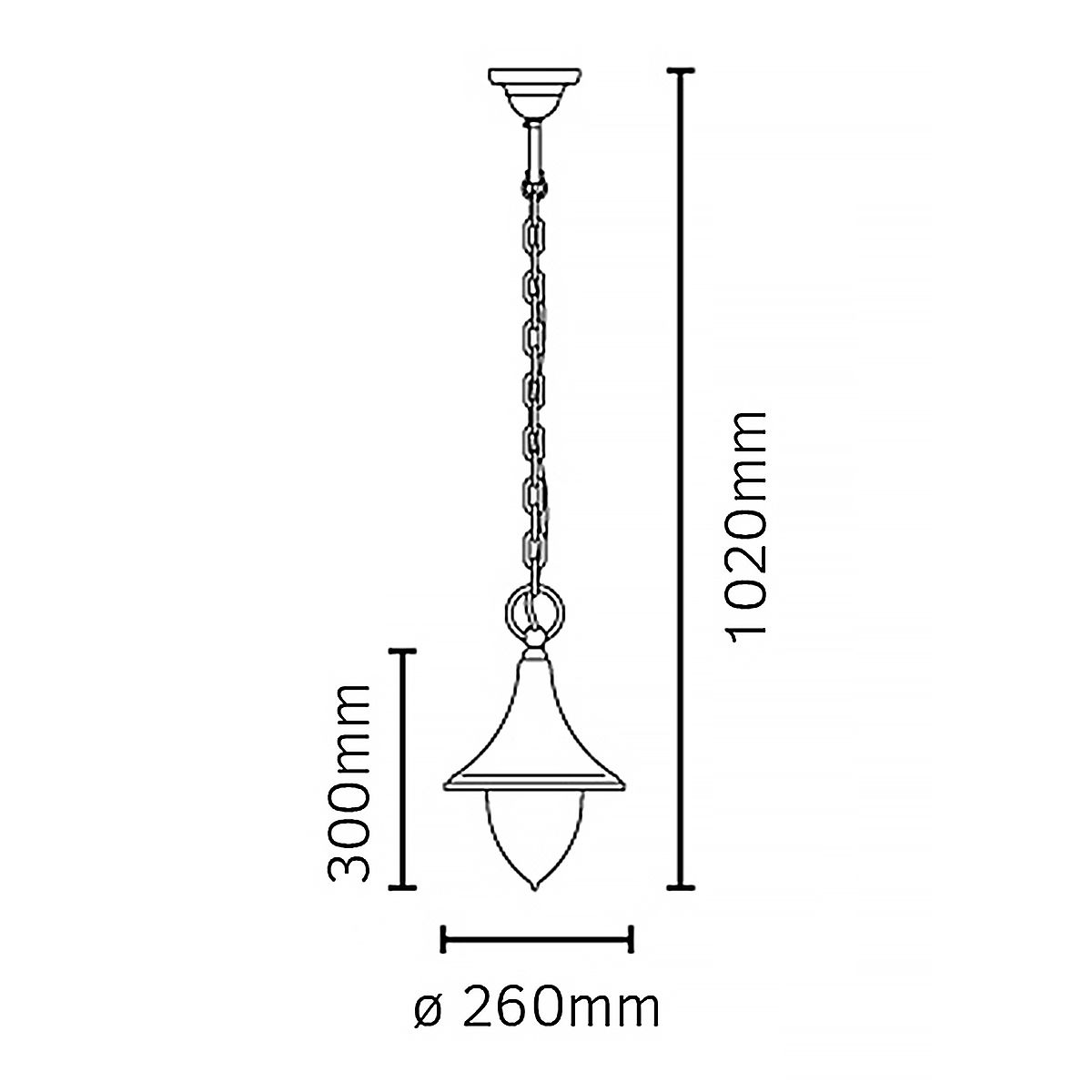 Firenze 1 Light Chain Lantern - Black - Comet Lighting