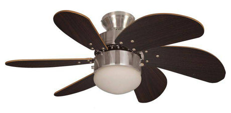 Atlanta 30inch Ceiling Fan with Light Brushed Nickel - Comet Lighting