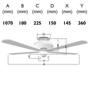 Belaire Combi 42inch Ceiling Fan with Light Brushed Nickel - Comet Lighting