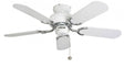 Capri 36inch Ceiling Fan without Light White & Stainless Steel - Comet Lighting