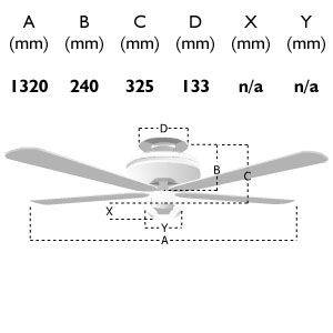 Classic 52'' Ceiling Fan without Light Polished Brass - Comet Lighting