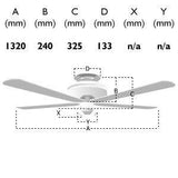 Classic 52'' Ceiling Fan without Light Polished Brass - Comet Lighting