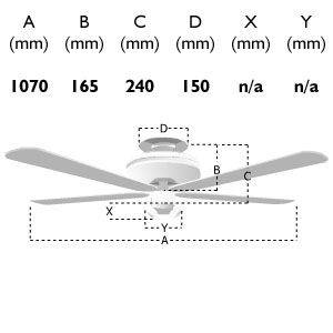 Mayfair 42inch Ceiling Fan without Light Polished Chrome - Comet Lighting