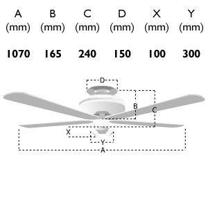 Mayfair Combi 42inch Ceiling Fan with Light Antique Brass & Dark Oak - Comet Lighting