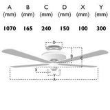 Mayfair Combi 42inch Ceiling Fan with Light White - Comet Lighting