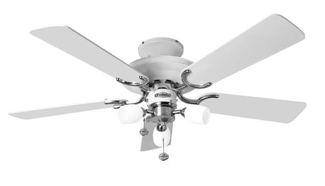 Mayfair Combi 42inch Ceiling Fan with Light White & Stainless Steel - Comet Lighting