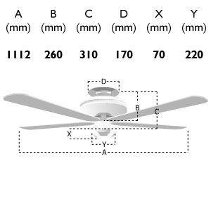 Orion 44'' Ceiling Fan with Light - Comet Lighting