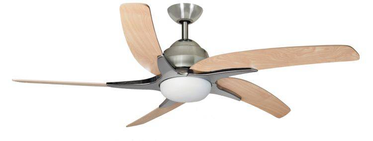 Viper Plus 44inch Ceiling Fan with Light Stainless Steel - Comet Lighting