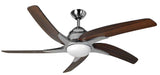 Viper Plus 44inch Ceiling Fan with Stainless Steel with Dark Oak Blades - Comet Lighting