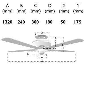 Zeta 52inch Ceiling Fan with LED Light Brushed Nickel - Comet Lighting