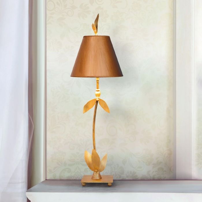 Red Bell 1-Light Table Lamp - Gold Leaf - Comet Lighting