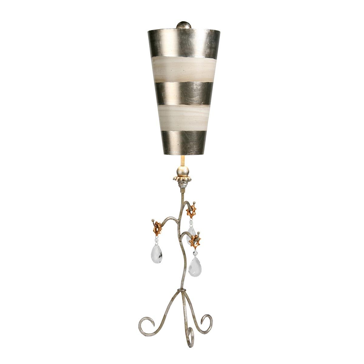 Tivoli 1 Light Table Lamp - Silver & Cream Patina - Comet Lighting