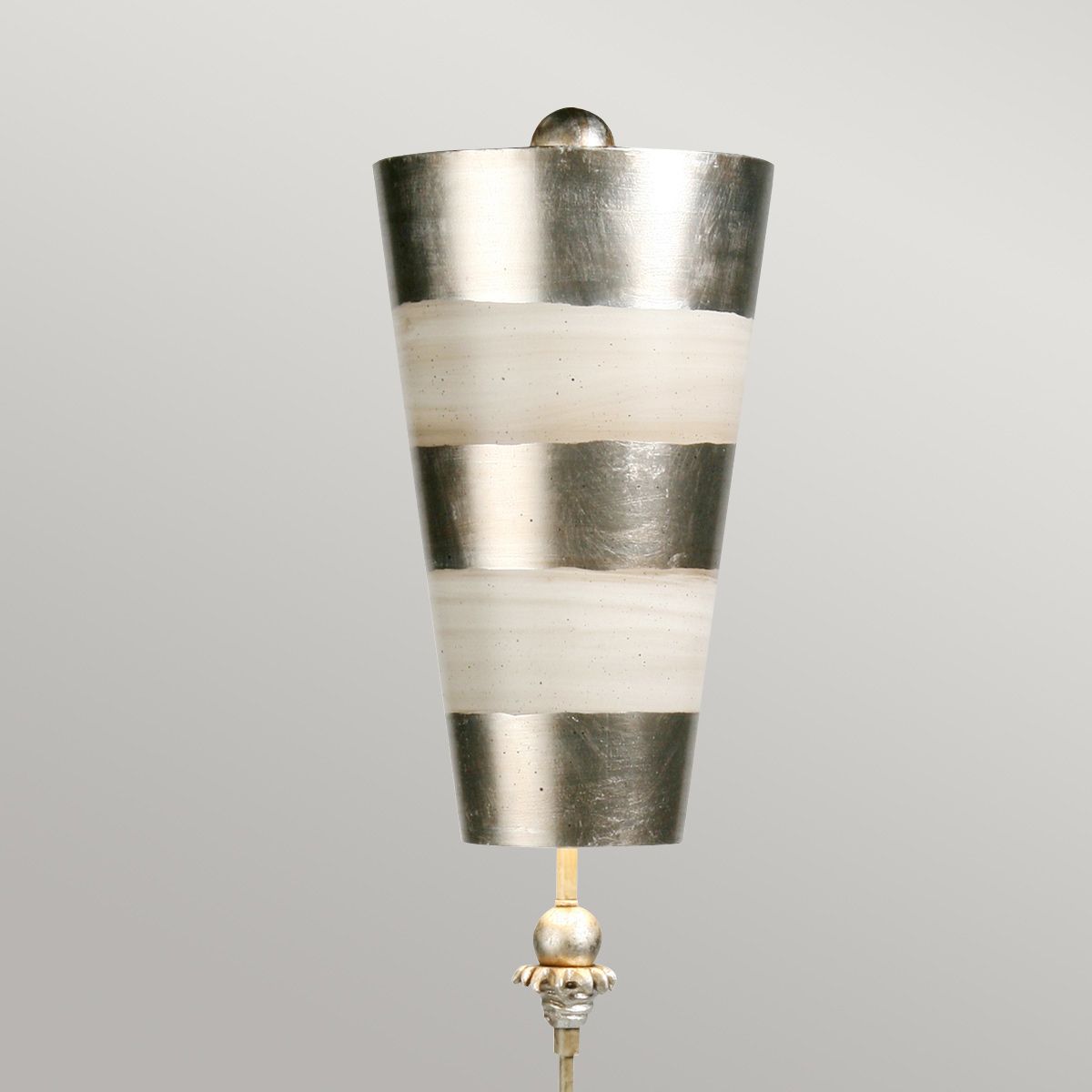 Tivoli 1 Light Table Lamp - Silver & Cream Patina - Comet Lighting