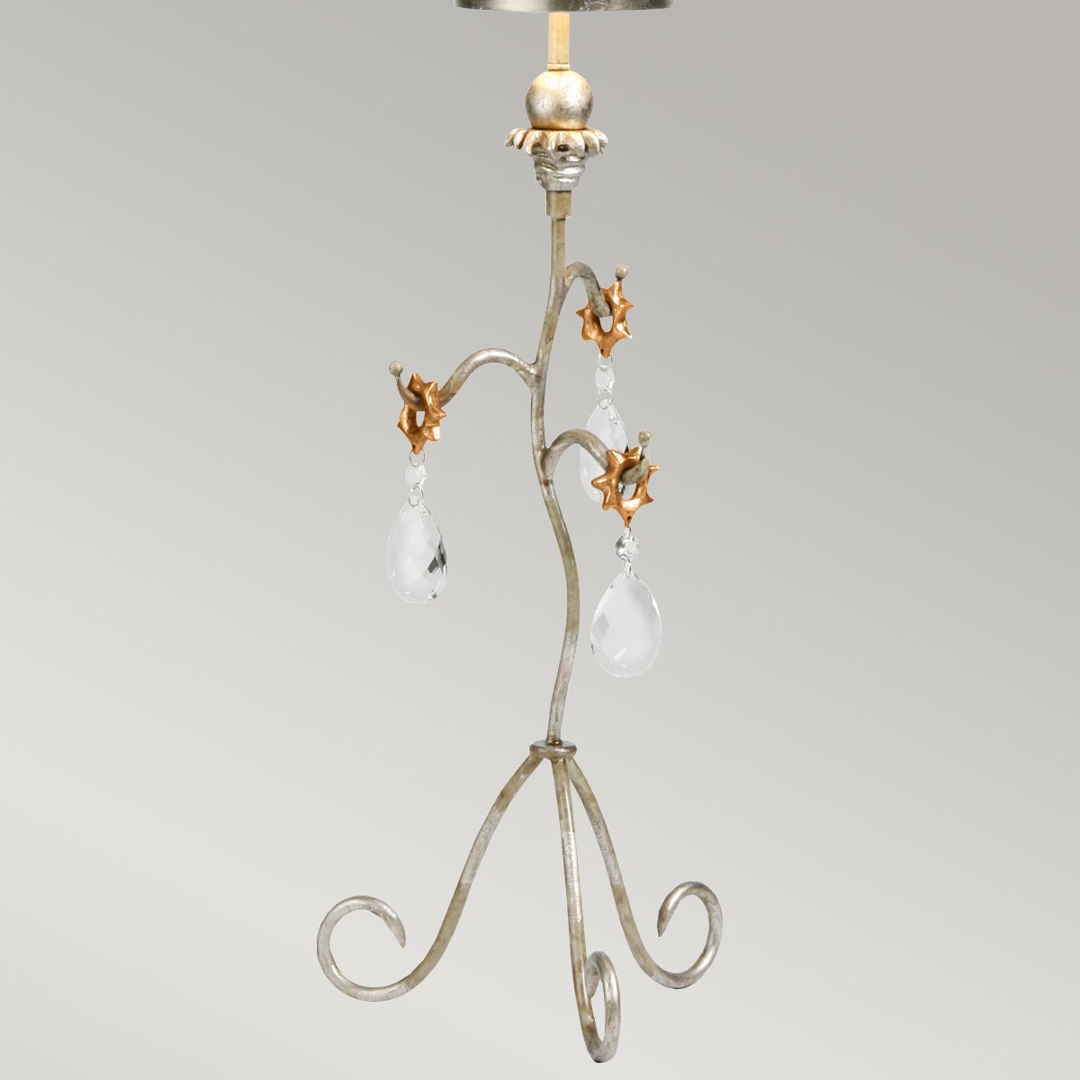Tivoli 1 Light Table Lamp - Silver & Cream Patina - Comet Lighting