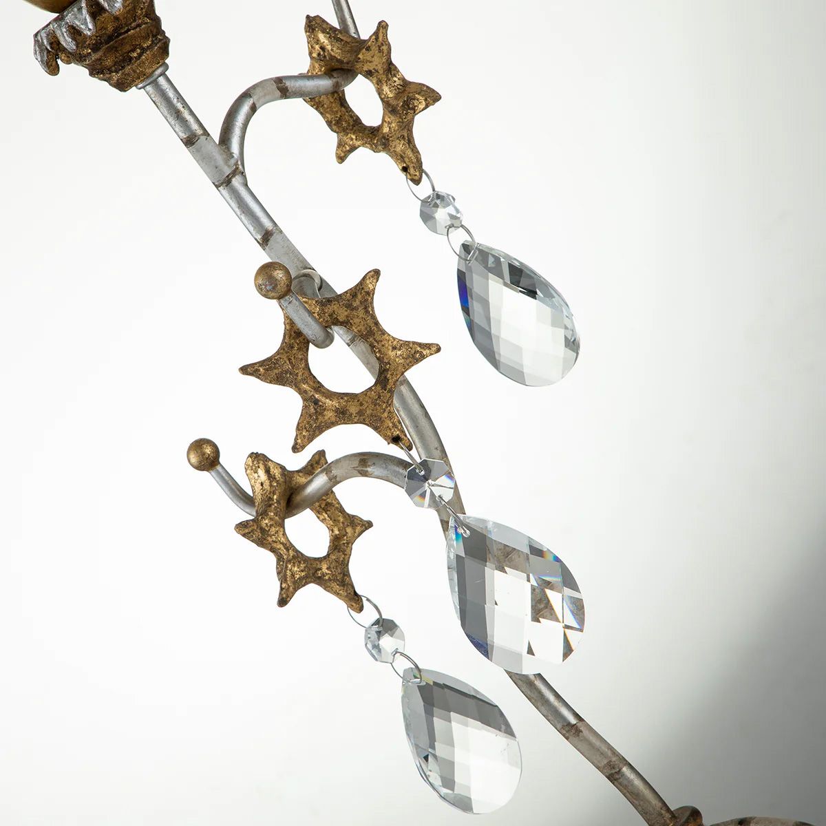 Tivoli 1 Light Table Lamp - Silver & Cream Patina - Comet Lighting