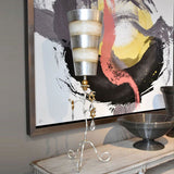 Tivoli 1 Light Table Lamp - Silver & Cream Patina - Comet Lighting