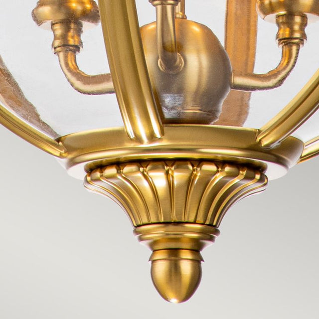 Adams 3 Light Pendant Chandelier - Brushed Brass Burnished Brass