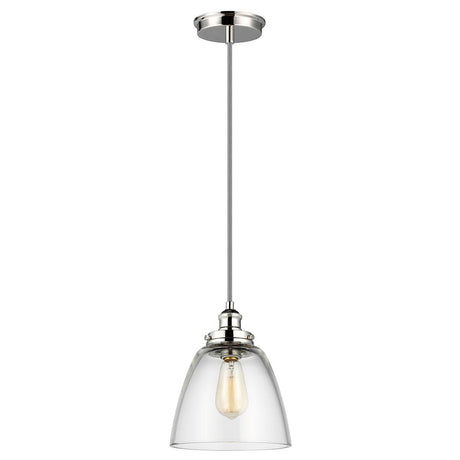 Baskin 1 Light Pendant - Polished Nickel - Comet Lighting