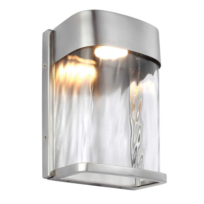 Bennie 1 Light Small LED Wall Light - Painted Brushed Steel - Comet Lighting