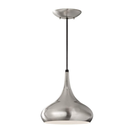 Beso 1 Light Medium Pendant  - Brushed Steel - Comet Lighting