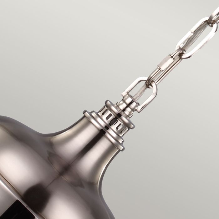 Cadence 1 Light Mini Pendant - Polished Nickel/Brushed Steel - Comet Lighting