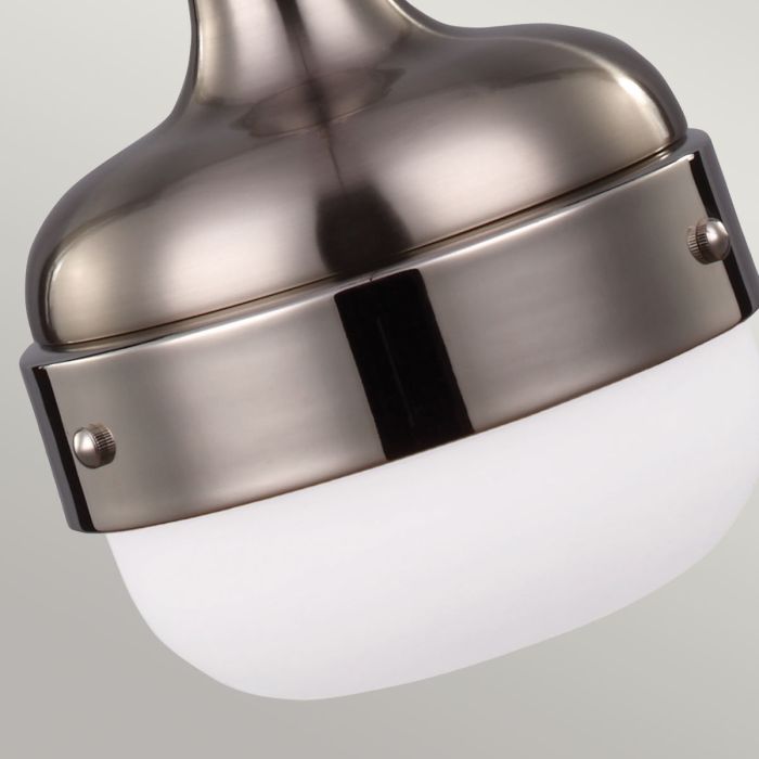 Cadence 1 Light Mini Pendant - Polished Nickel/Brushed Steel - Comet Lighting