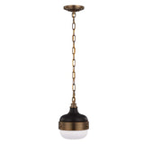 Cadence 1 Light Mini Pendant - Dark Antique Brass/Matte Black