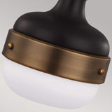 Cadence 1 Light Mini Pendant - Dark Antique Brass/Matte Black