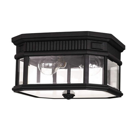 Cotswold Lane 2 Light Flush Ceiling Mount - Black - Comet Lighting