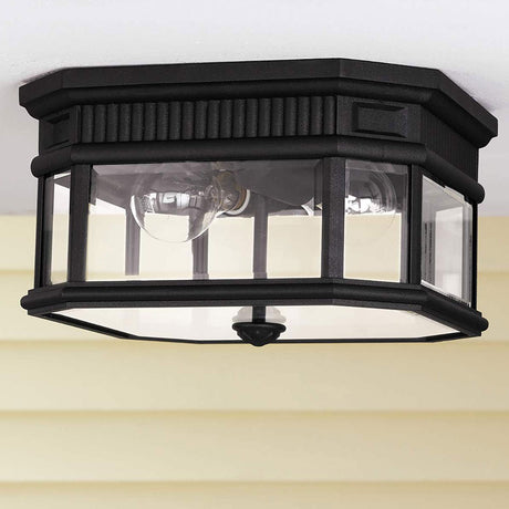 Cotswold Lane 2 Light Flush Ceiling Mount - Black - Comet Lighting
