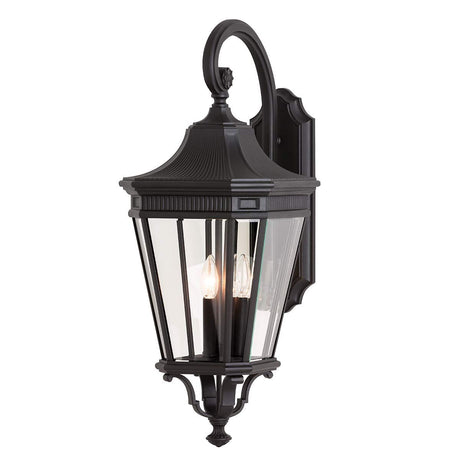 Cotswold Lane 3 Light Large Wall Lantern - Black - Comet Lighting