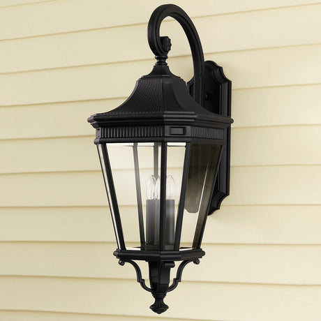 Cotswold Lane 3 Light Large Wall Lantern - Black - Comet Lighting